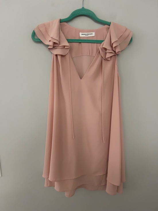 Amanda Uprichard Belle Mini Dress in Blush Pink